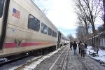 Passengers boarding NJT Train # 1712 at Kingsland Station 